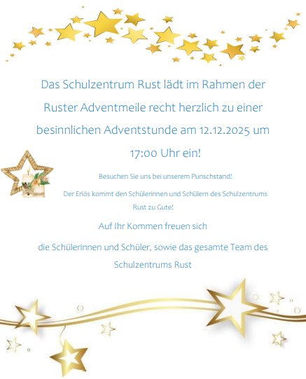 Adventmeile Rust Einladung 12 12 2025